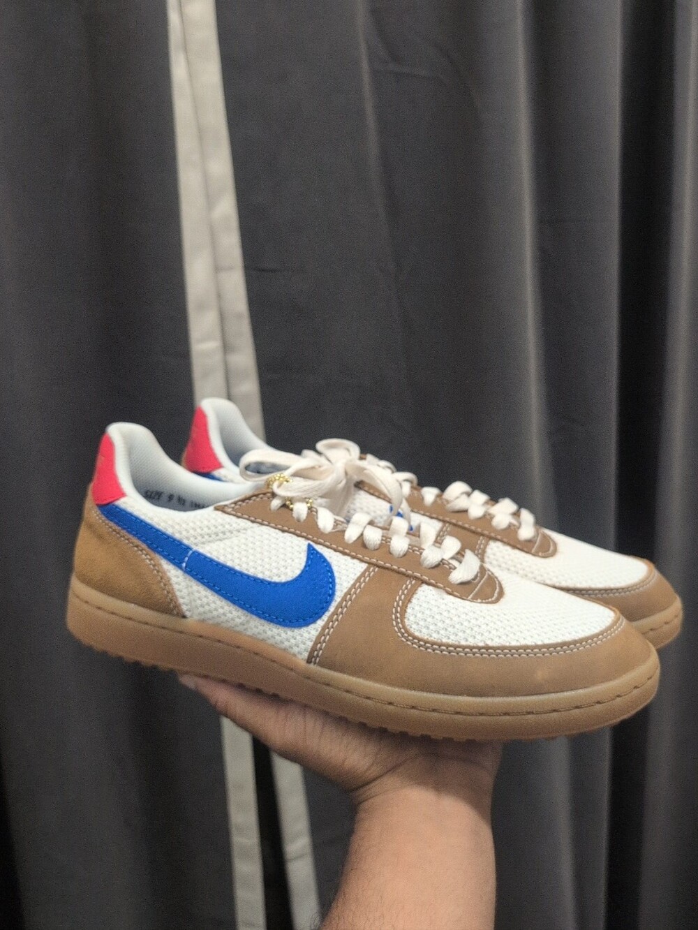 Nike Field General Brown White Royal Blue Red Men's - Size 9.5